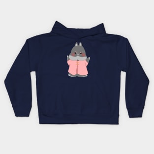 Happy Joyful Sean Black Pink Rabbit | Bunniesmee Kids Hoodie